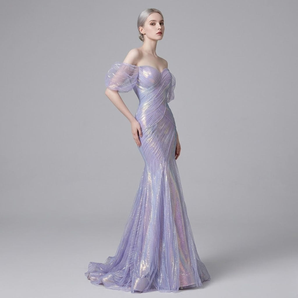 #7766 OFF SHOULDER EVENING DRESS