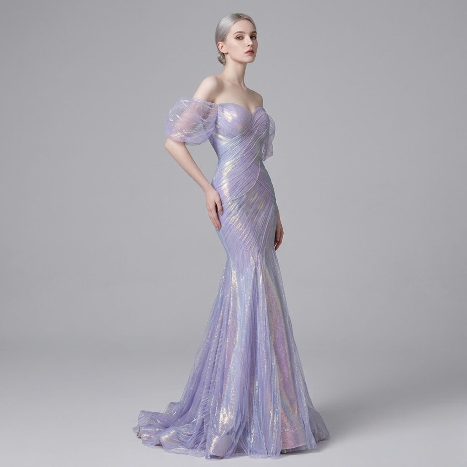 #7766 OFF SHOULDER EVENING DRESS