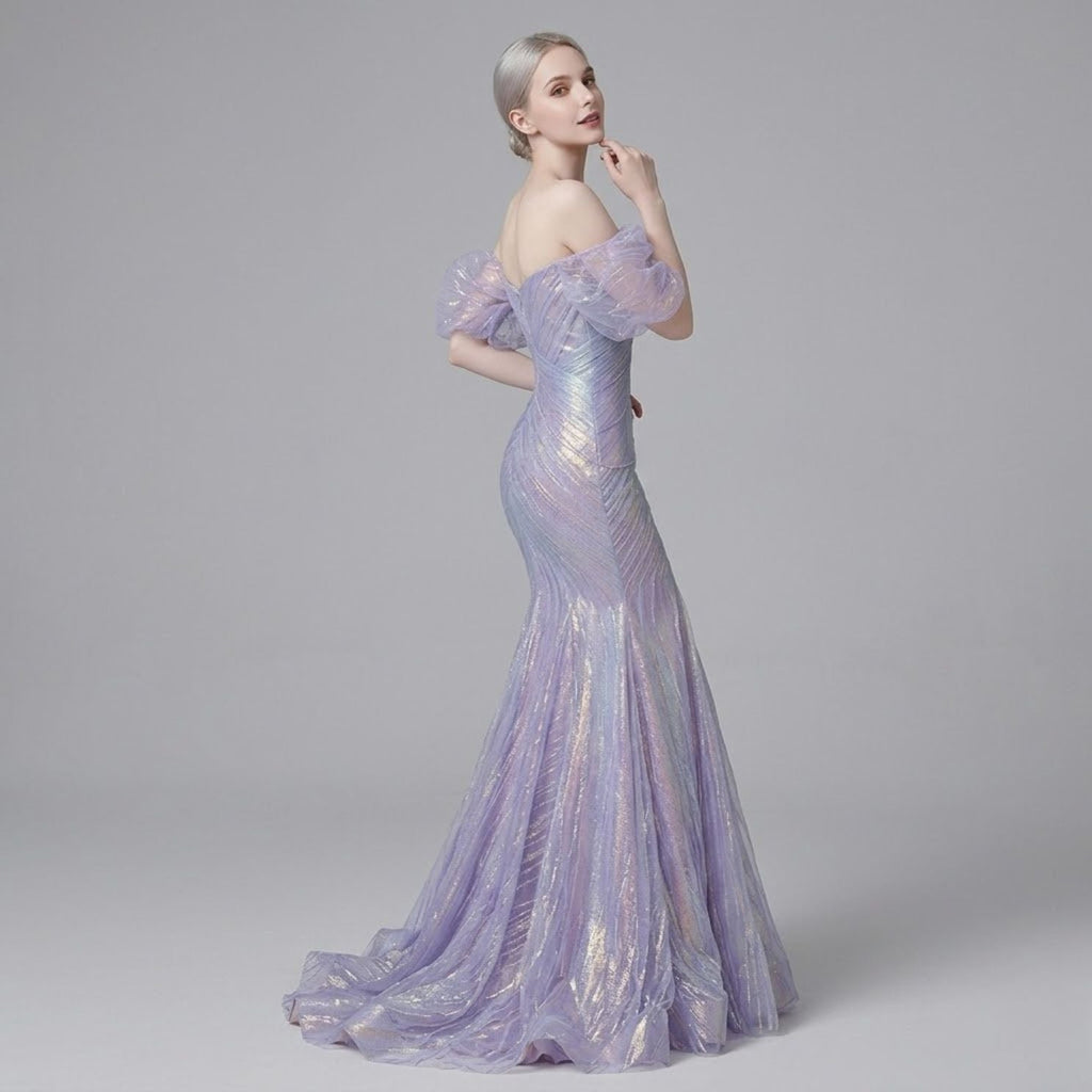 #7766 OFF SHOULDER EVENING DRESS