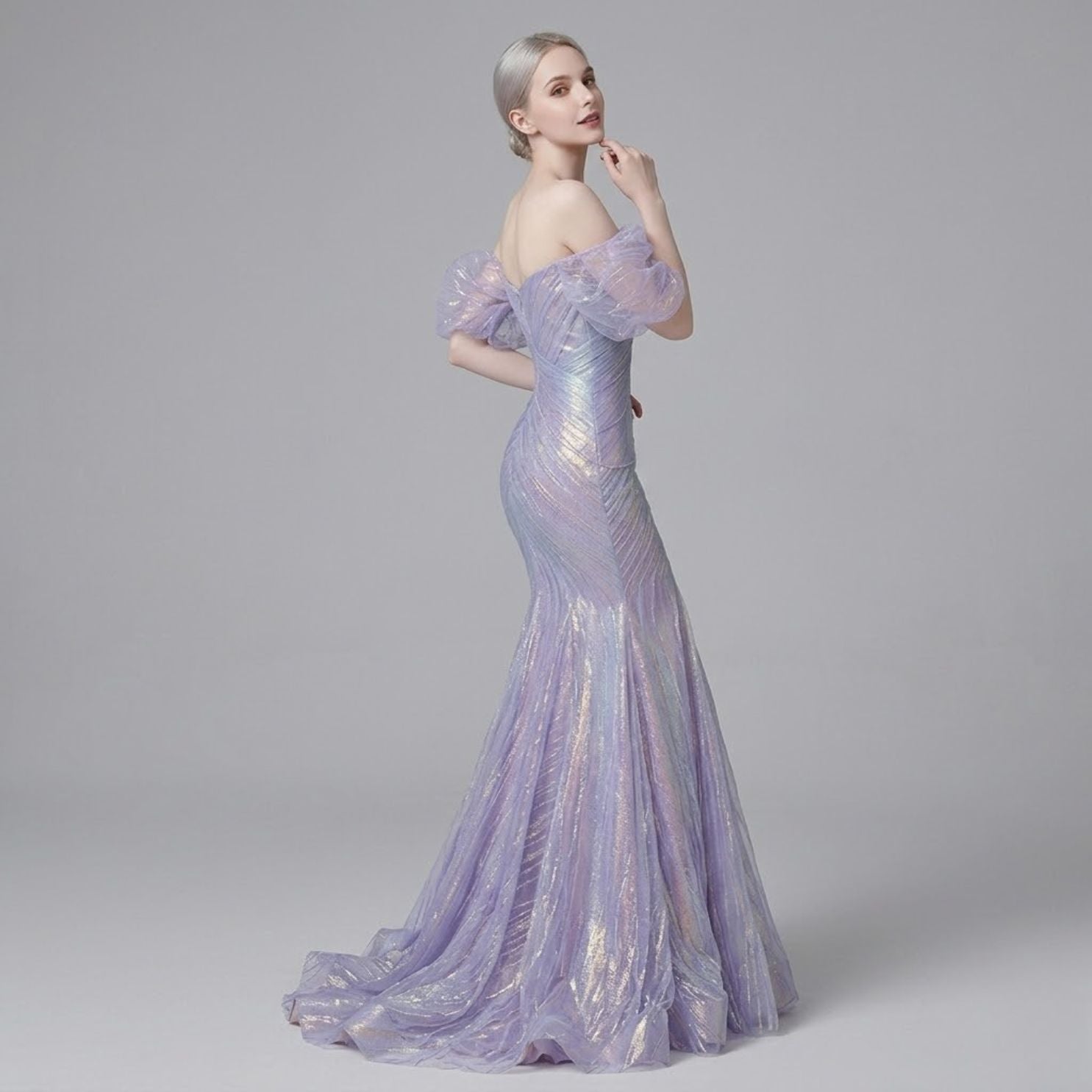#7766 OFF SHOULDER EVENING DRESS