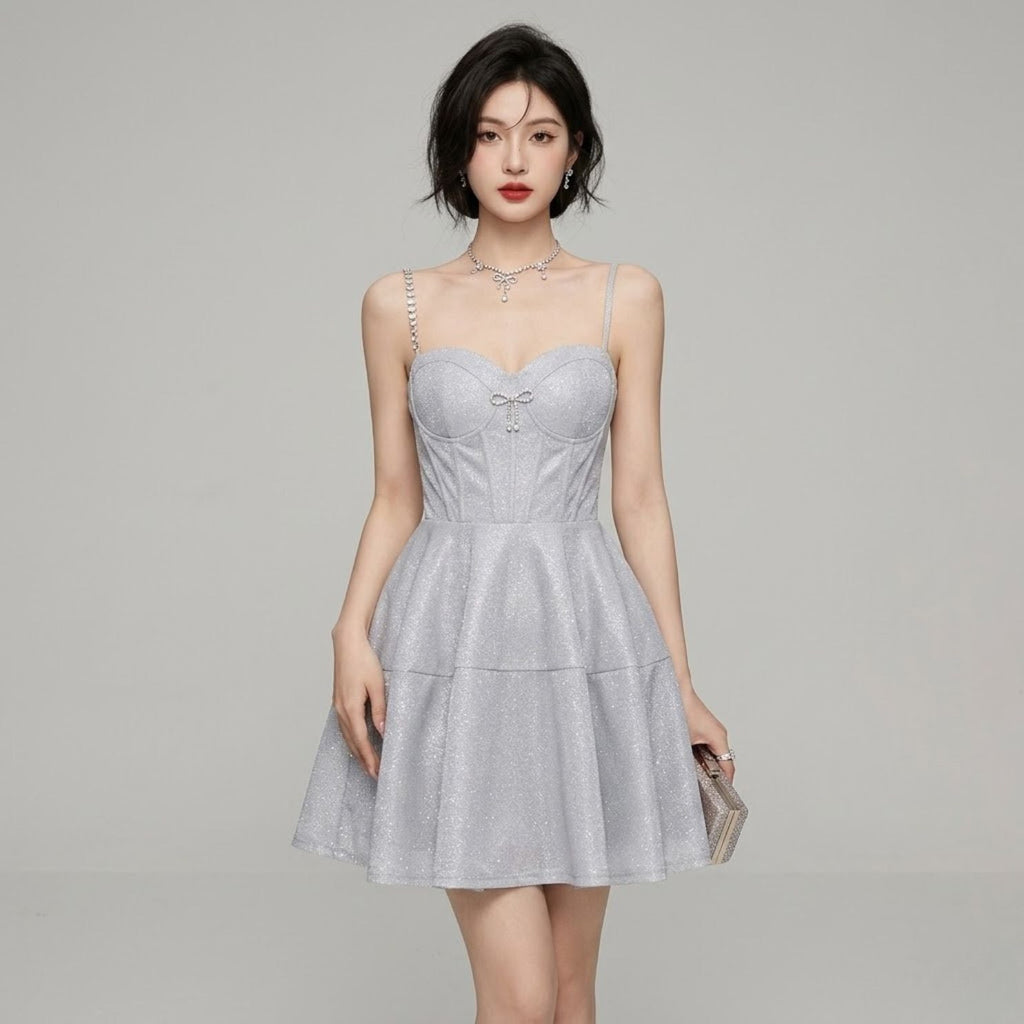 #7771 STRAP SEQUIN PARTY DRESS