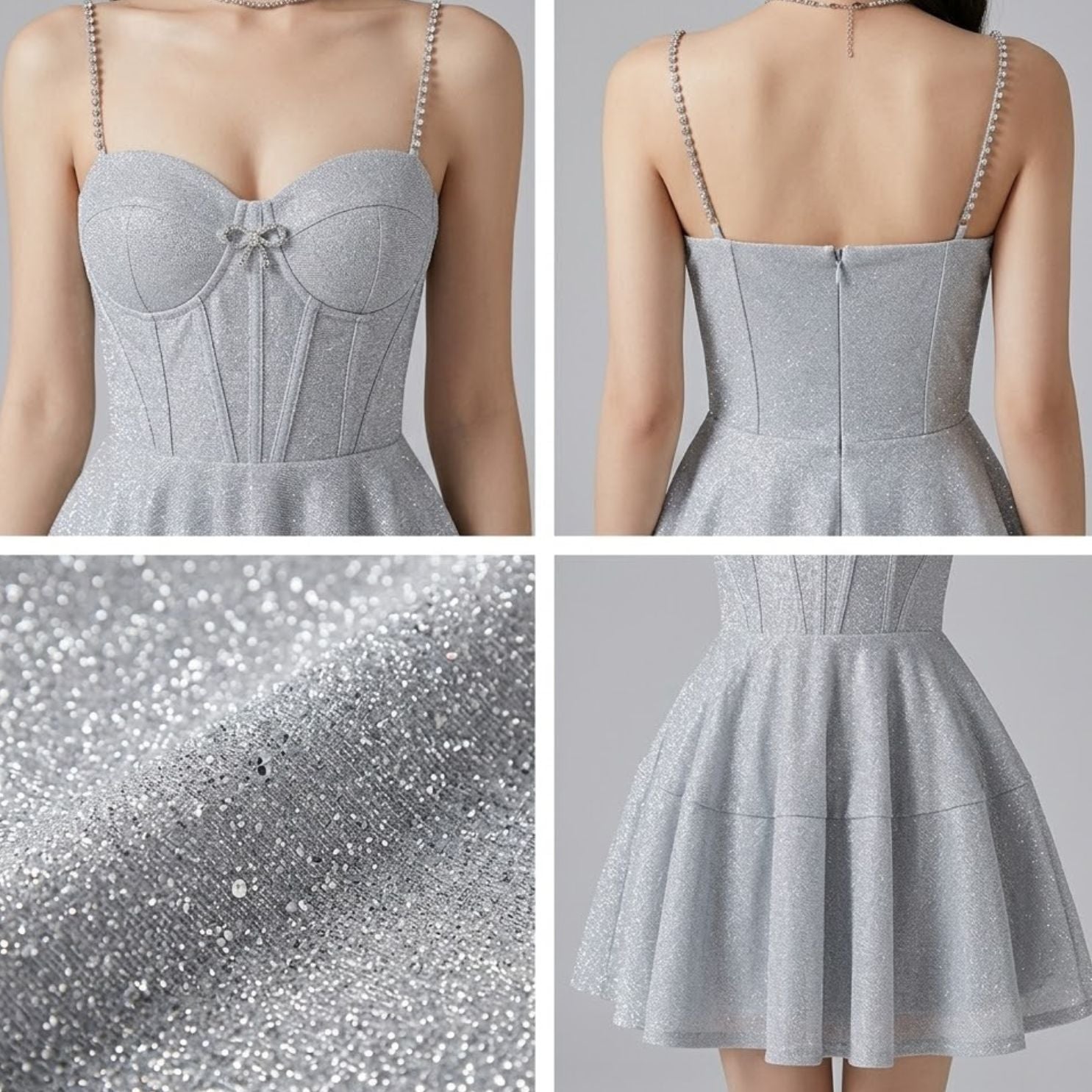 #7771 STRAP SEQUIN PARTY DRESS