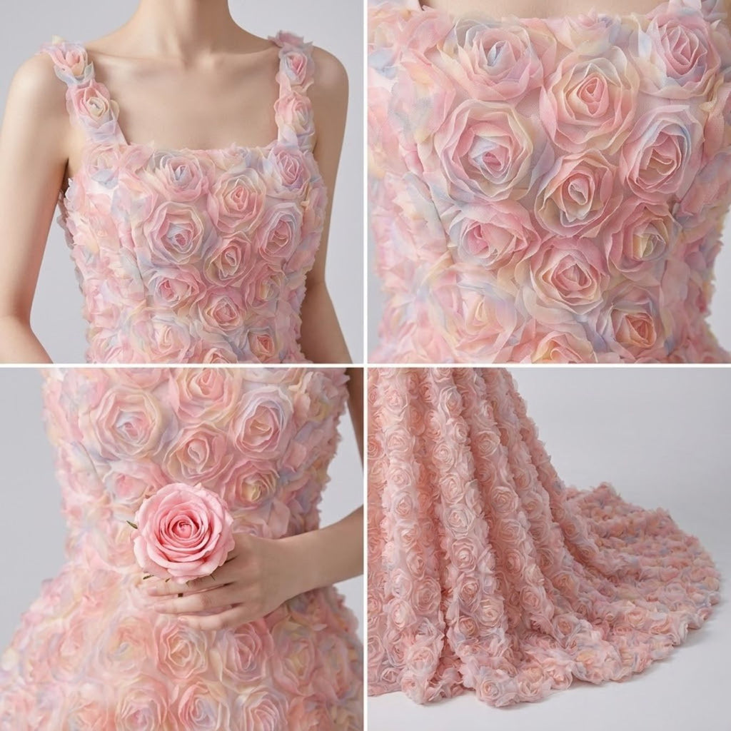 #7780 FLORAL SLING EVENING DRESS
