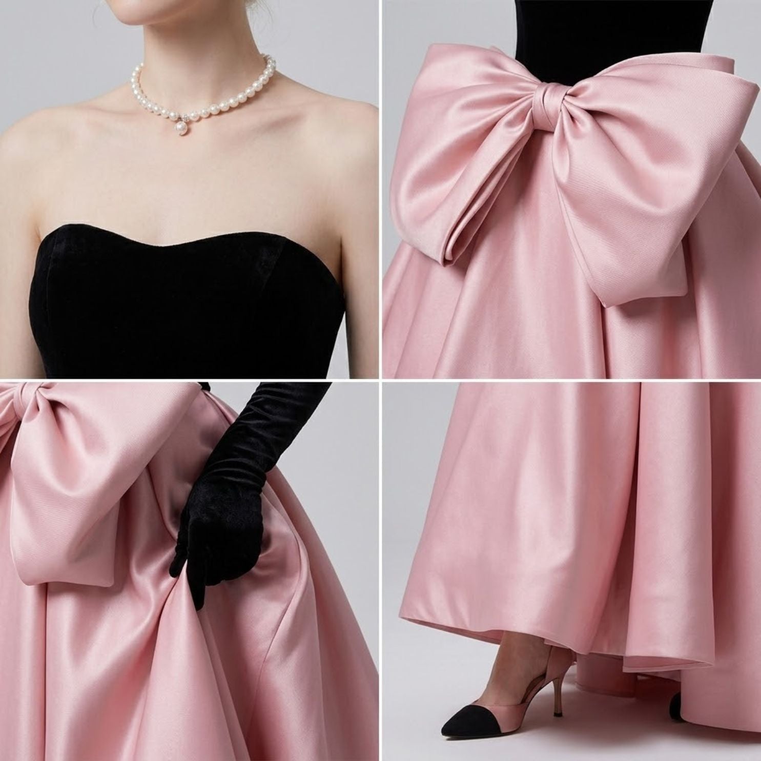 #7791 BOW BANDEAU WRAP EVENING DRESS