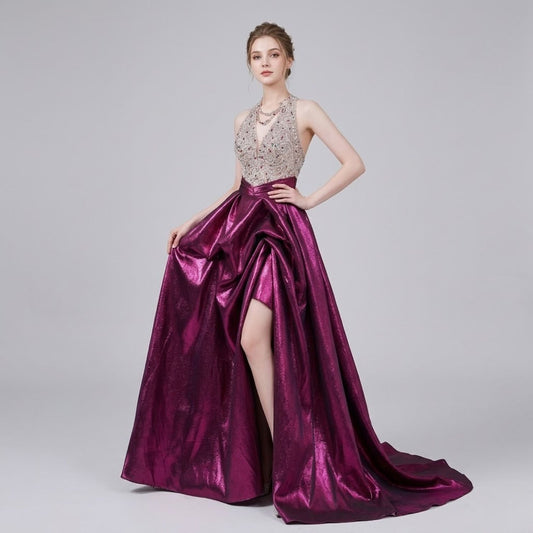 #7883 HALTER EVENING DRESS