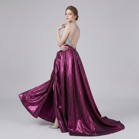 #7883 HALTER EVENING DRESS
