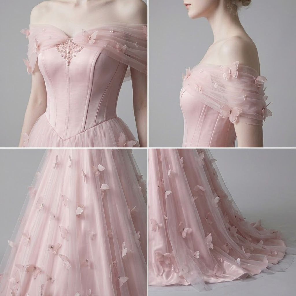 #7945 STRAPLESS FLORAL FRENCH EVENING DRESS