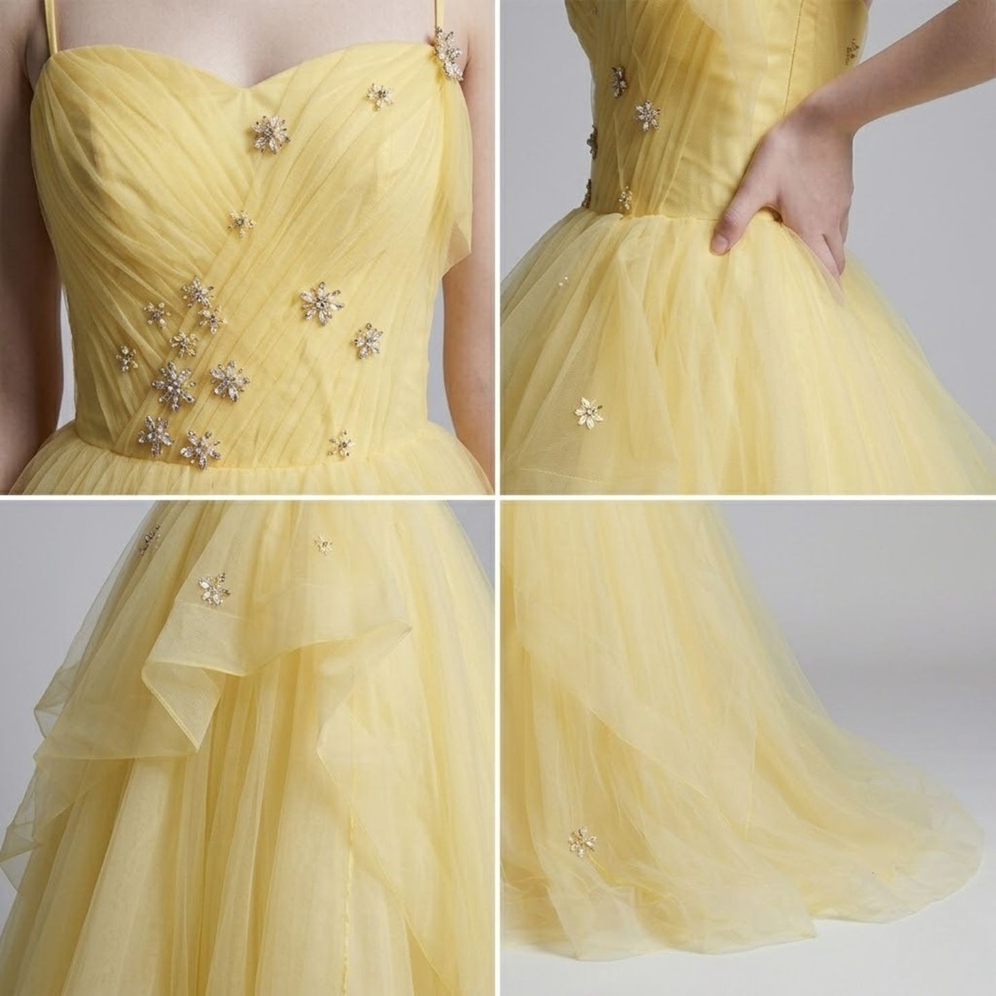 DIAMOND ACCENTED SLIP EVENING DRESS #7983