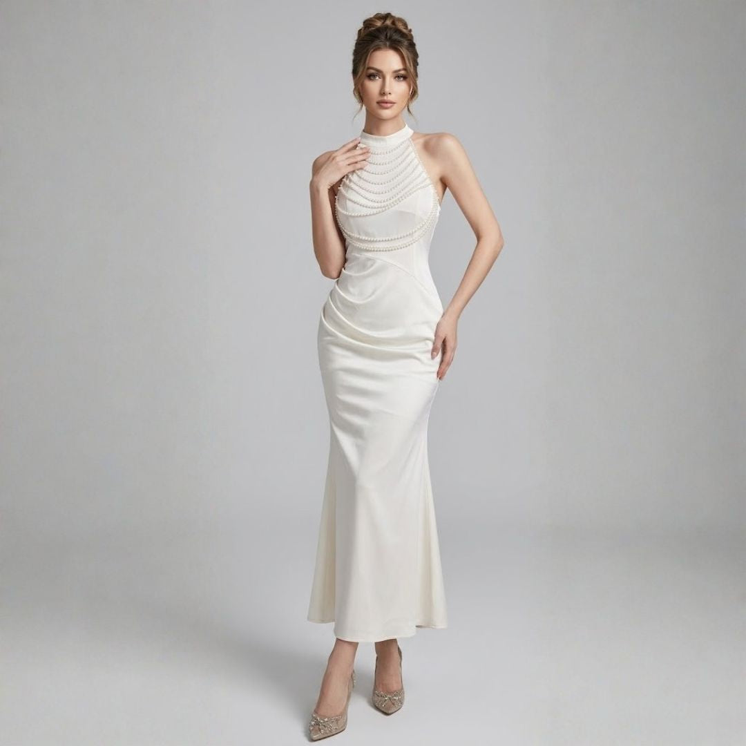 Pearl Halter Bodycon Dress