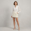 3D Floral High‑Waist Mini Skirt