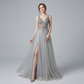 Backless Sequin Evening Dress