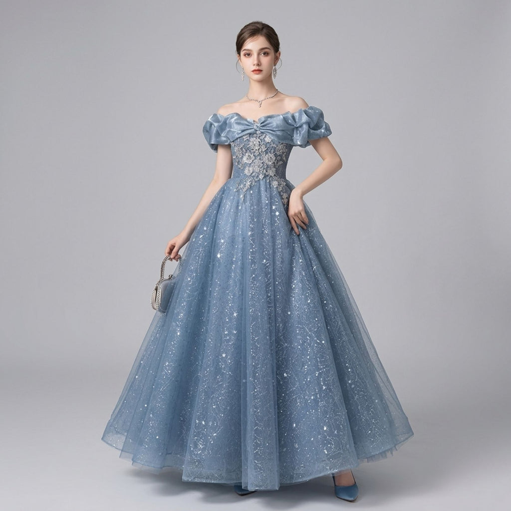 Off‑the‑Shoulder Luxury Evening Dress