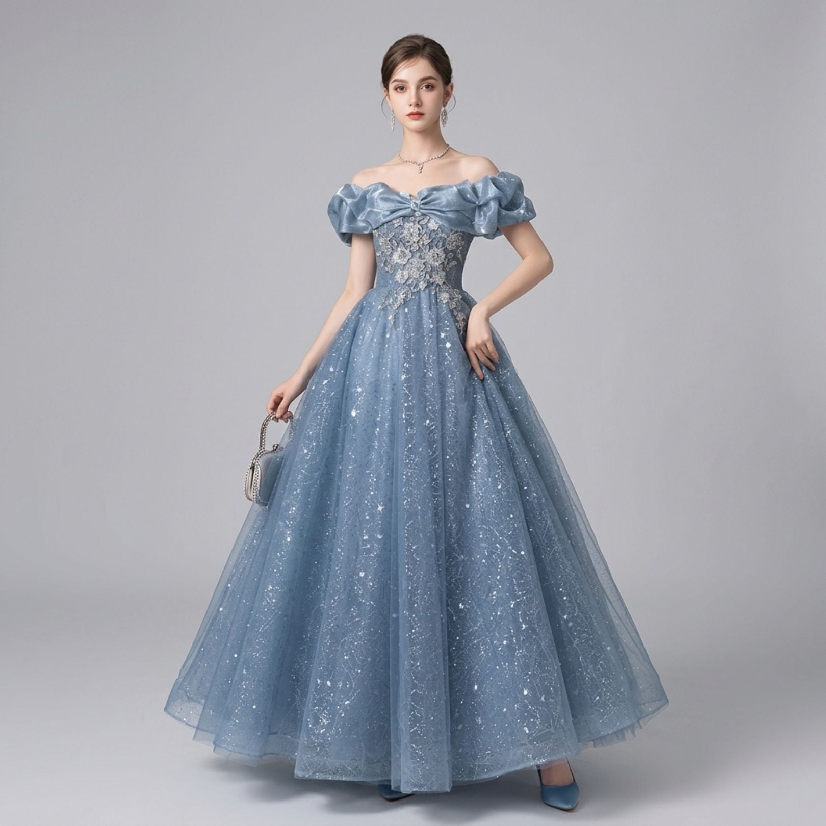 Off‑the‑Shoulder Luxury Evening Dress