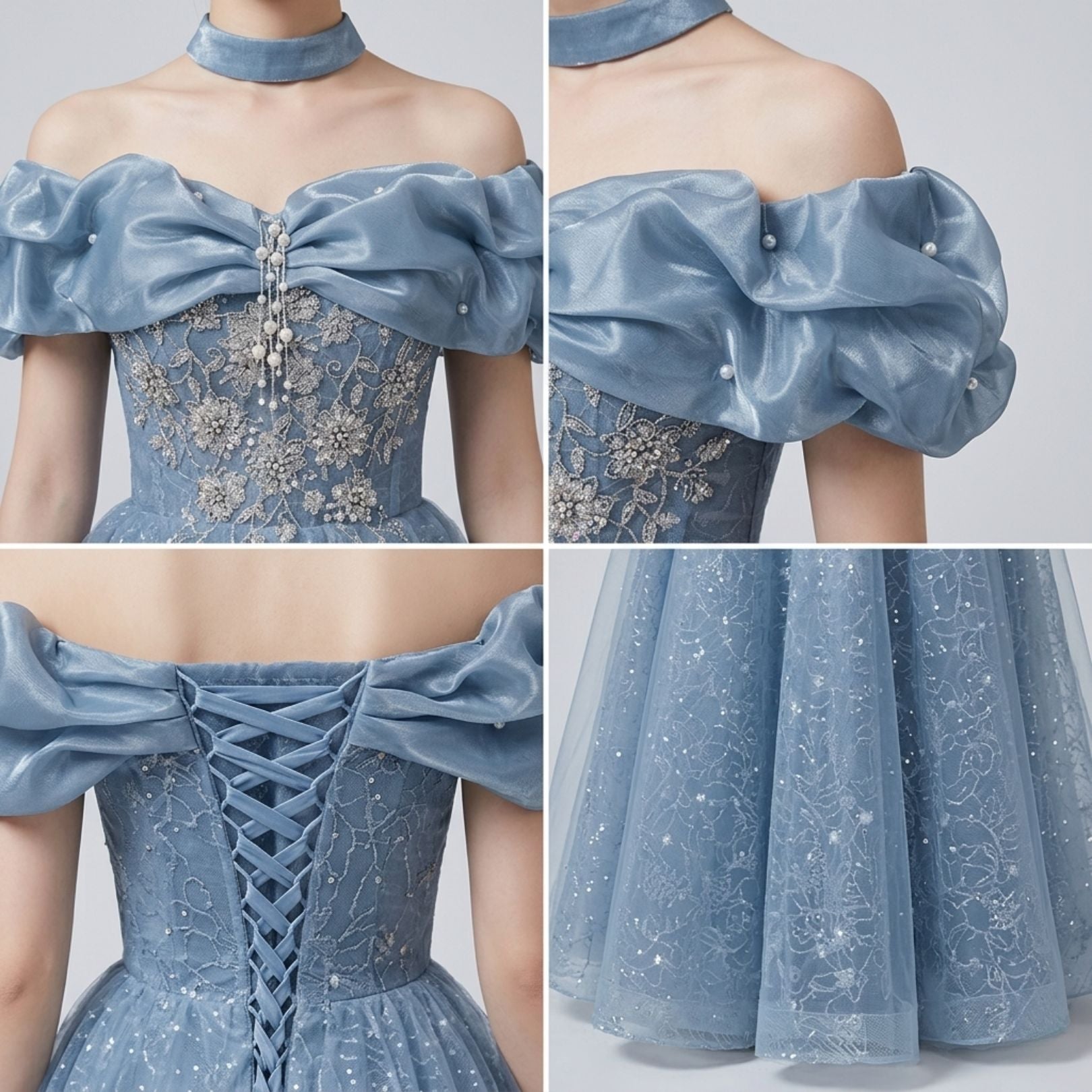 Off‑the‑Shoulder Luxury Evening Dress