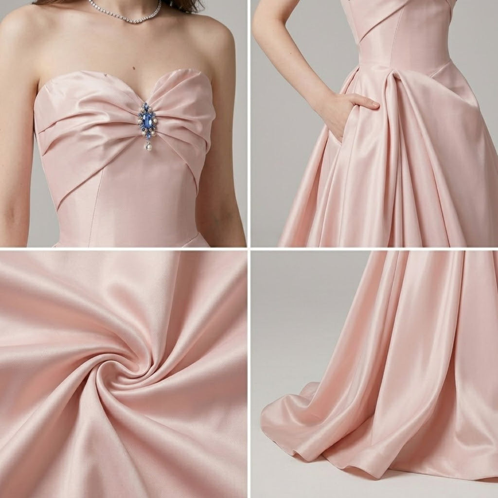 Strapless Tailored Party Evening Dress