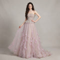 Strapless Beaded & Sequin Evening Dress