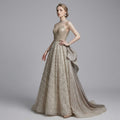 Halter Neck Beaded & Sequin Evening Dress