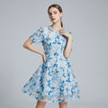 3D Sequin Floral Appliqué Dress