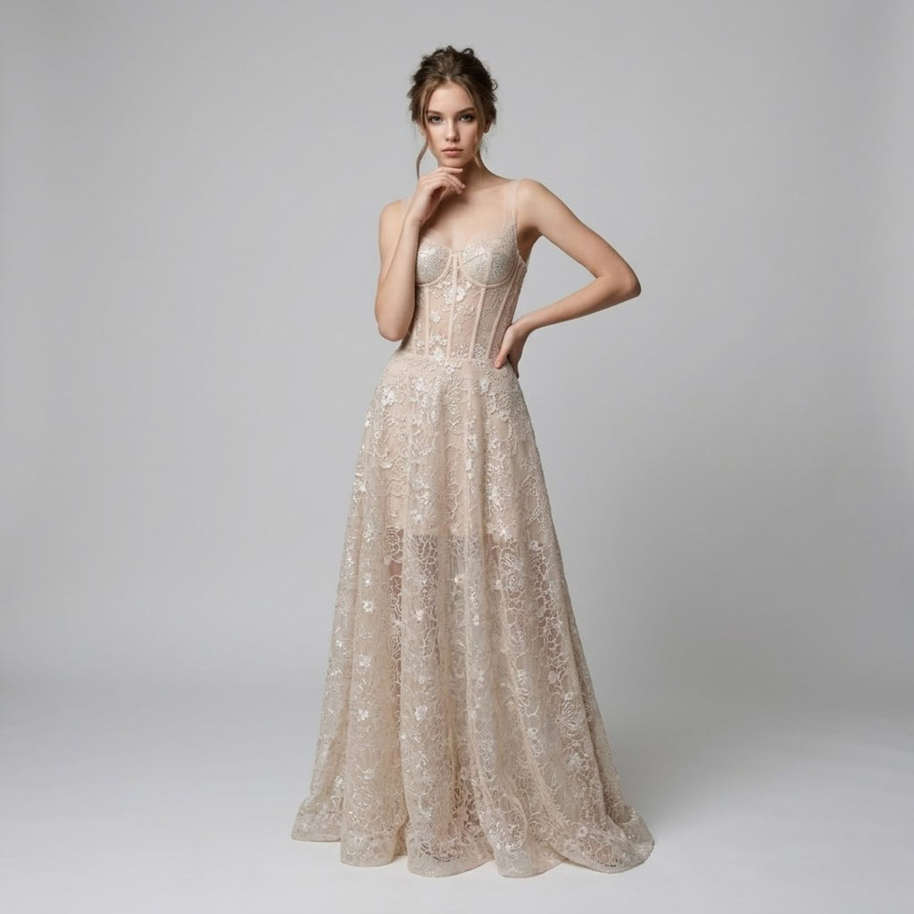lace camisole dress Corset-Style Lace Camisole Dress