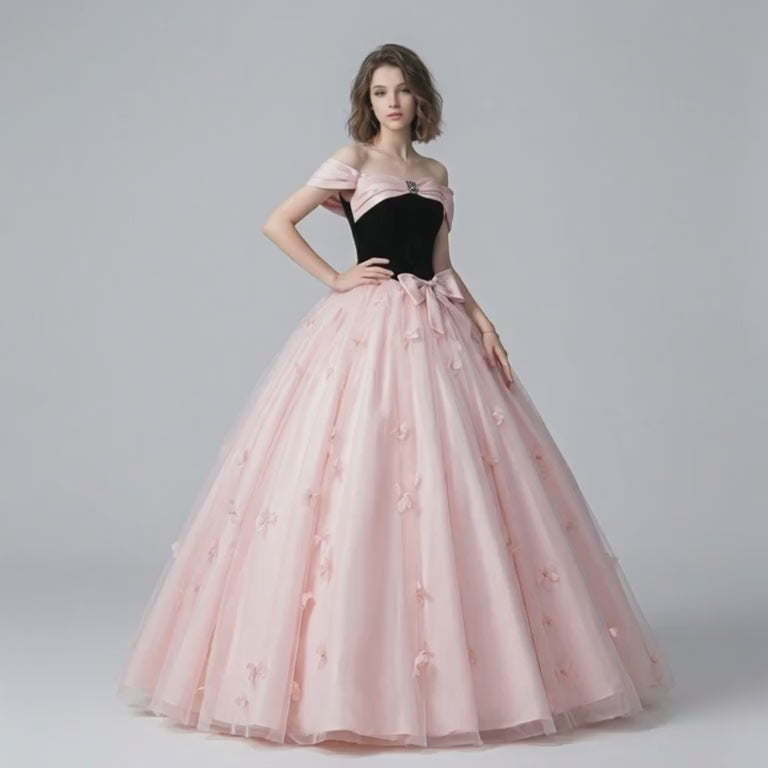 Floral Off-the-Shoulder Prom Dress