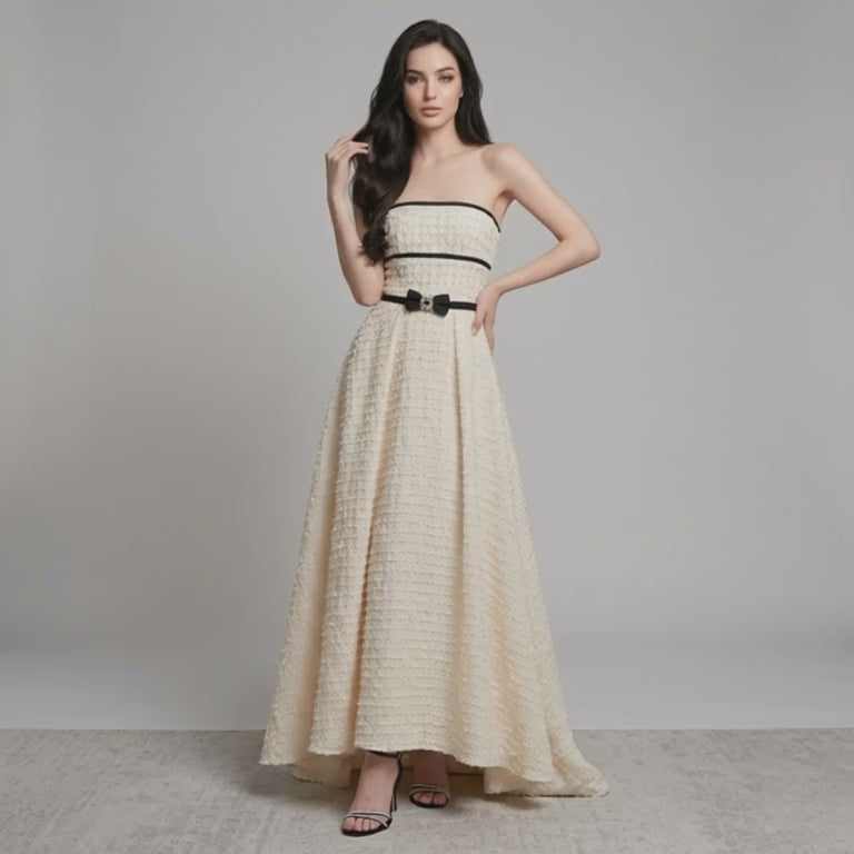 Strapless Heavy‑Embellished Beaded Evening Dress