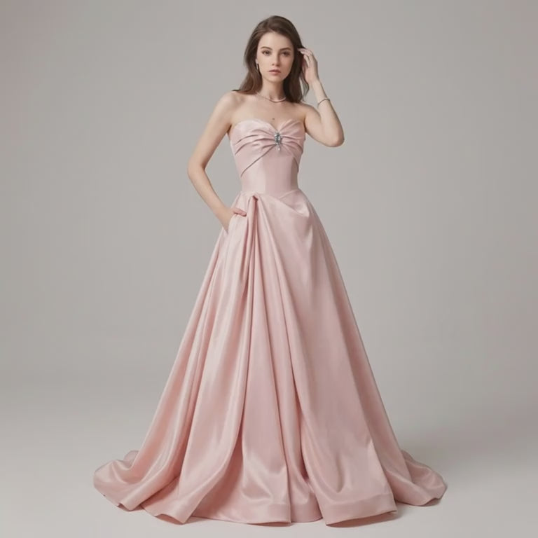 Strapless Tailored Party Evening Dress
