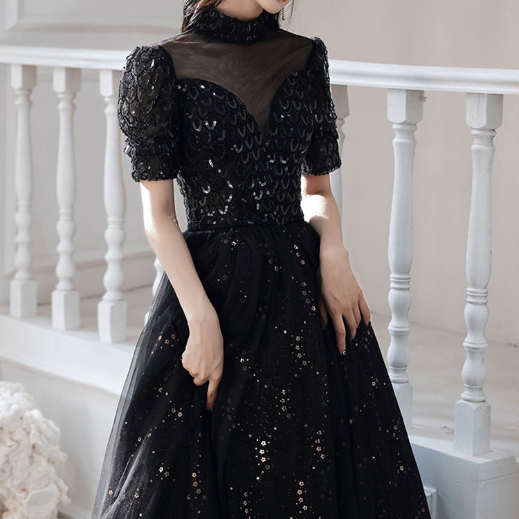 #30075 SEQUINS EMBROIDERY EVENING DRESS