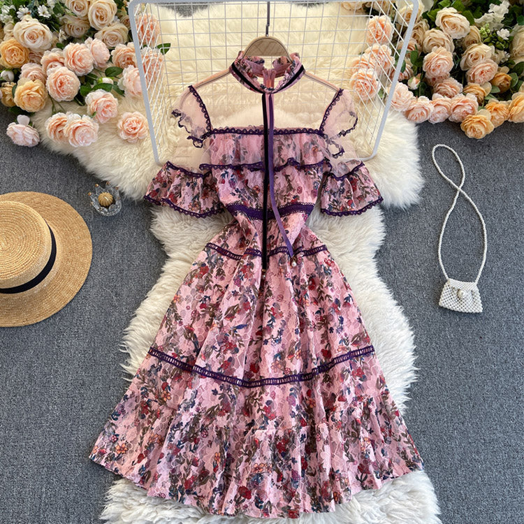 #5152 Lace embroidered flower dress