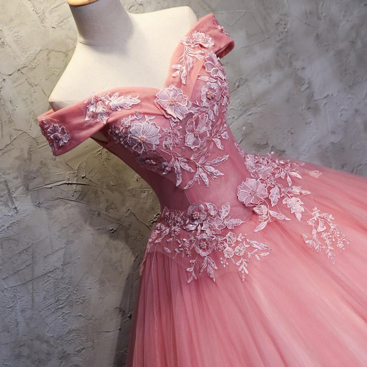 #7151 OFF SHOULDER EMBROIDERY SWING PROM DRESS