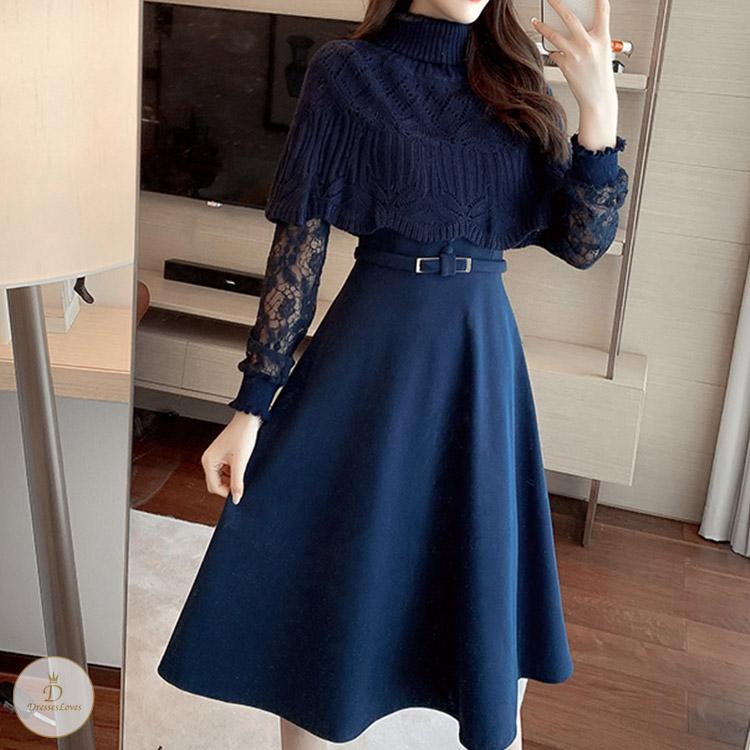 #7199 SHWAL KNITTED SUIT DRESS