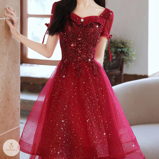 #7385 EMBROIDERY EVENING DRESS