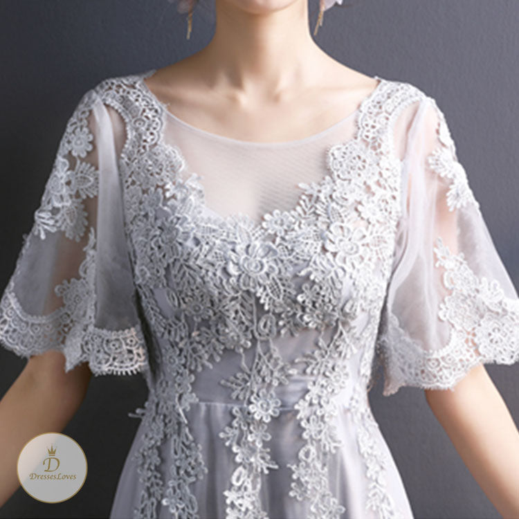 #7573 EMBROIDERY LACE PARTY DRESS