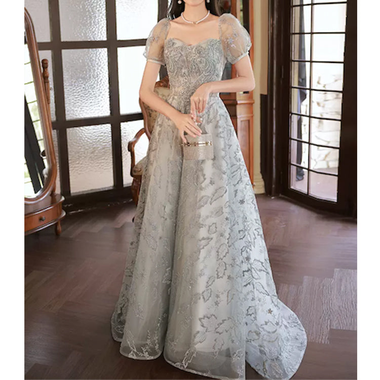 #7738 EMBROIDERY EVENING DRESS